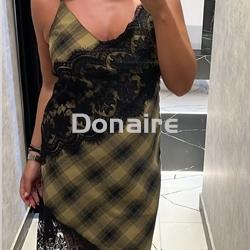 Vestido lencero cuadros y encaje BSB - Imagen 1