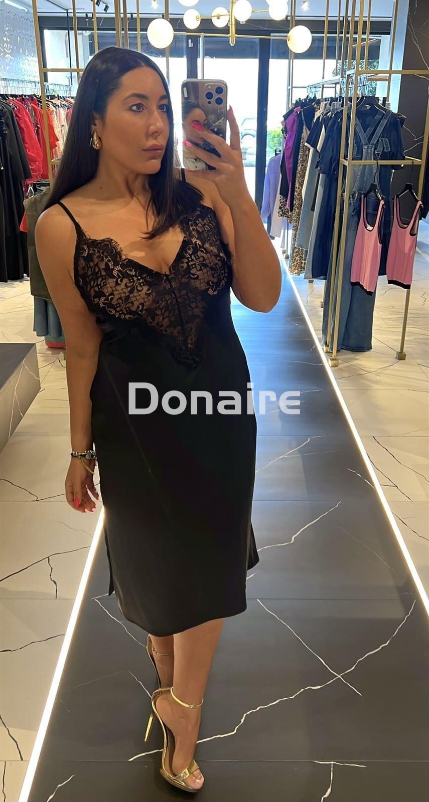 Vestido lencero negro Koralline - Imagen 2