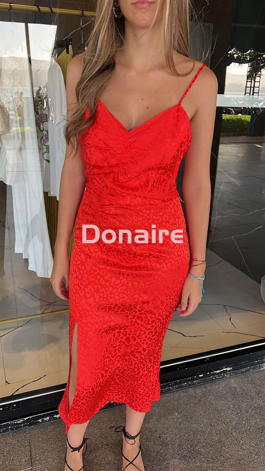 Vestido lencero rojo coral Koralline - Imagen 1