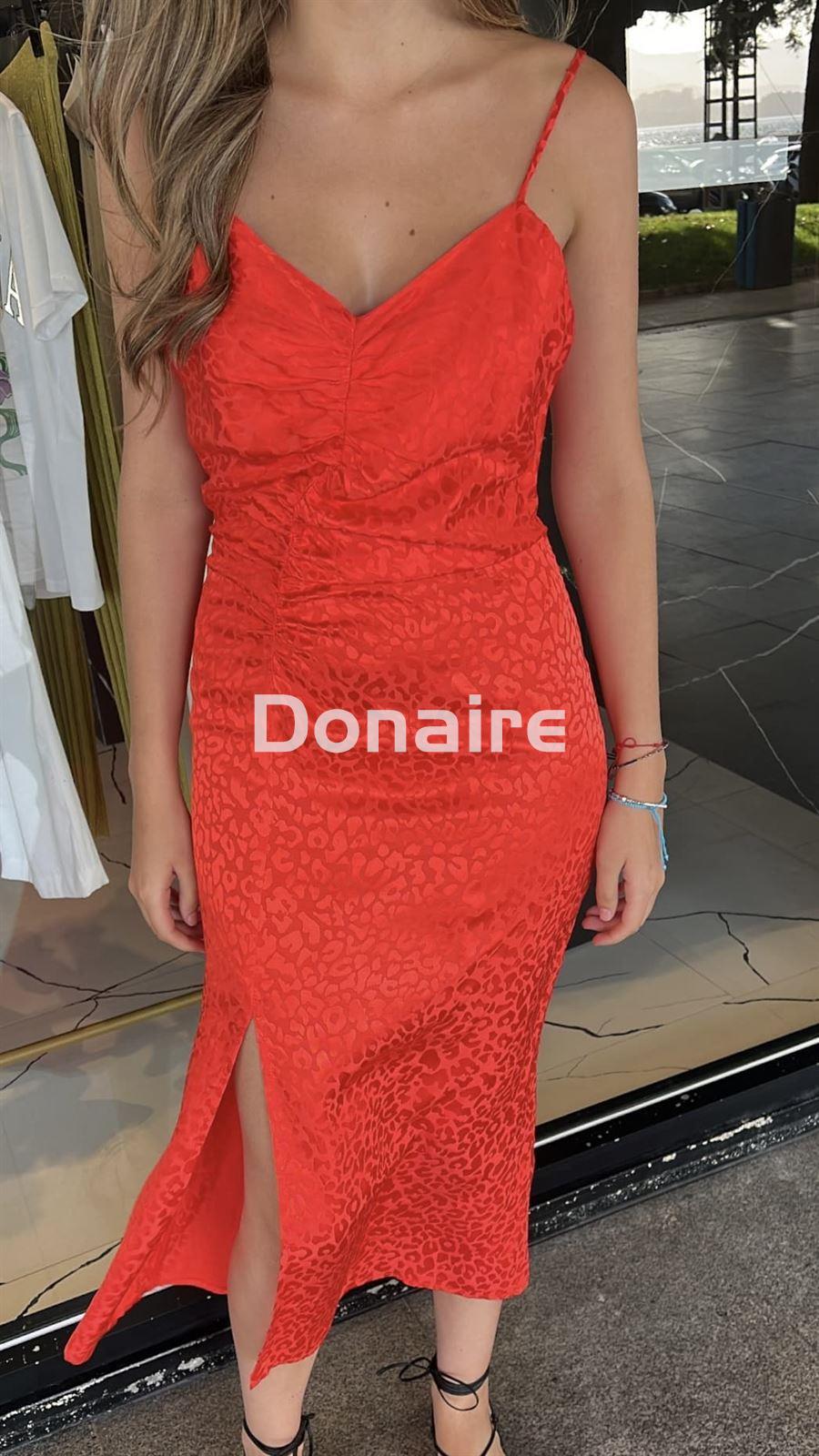 Vestido lencero rojo coral Koralline - Imagen 2