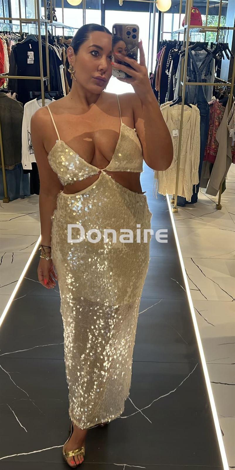Vestido lentejuelas cut out OPEN - Imagen 1