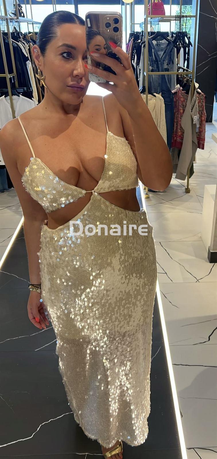 Vestido lentejuelas cut out OPEN - Imagen 2