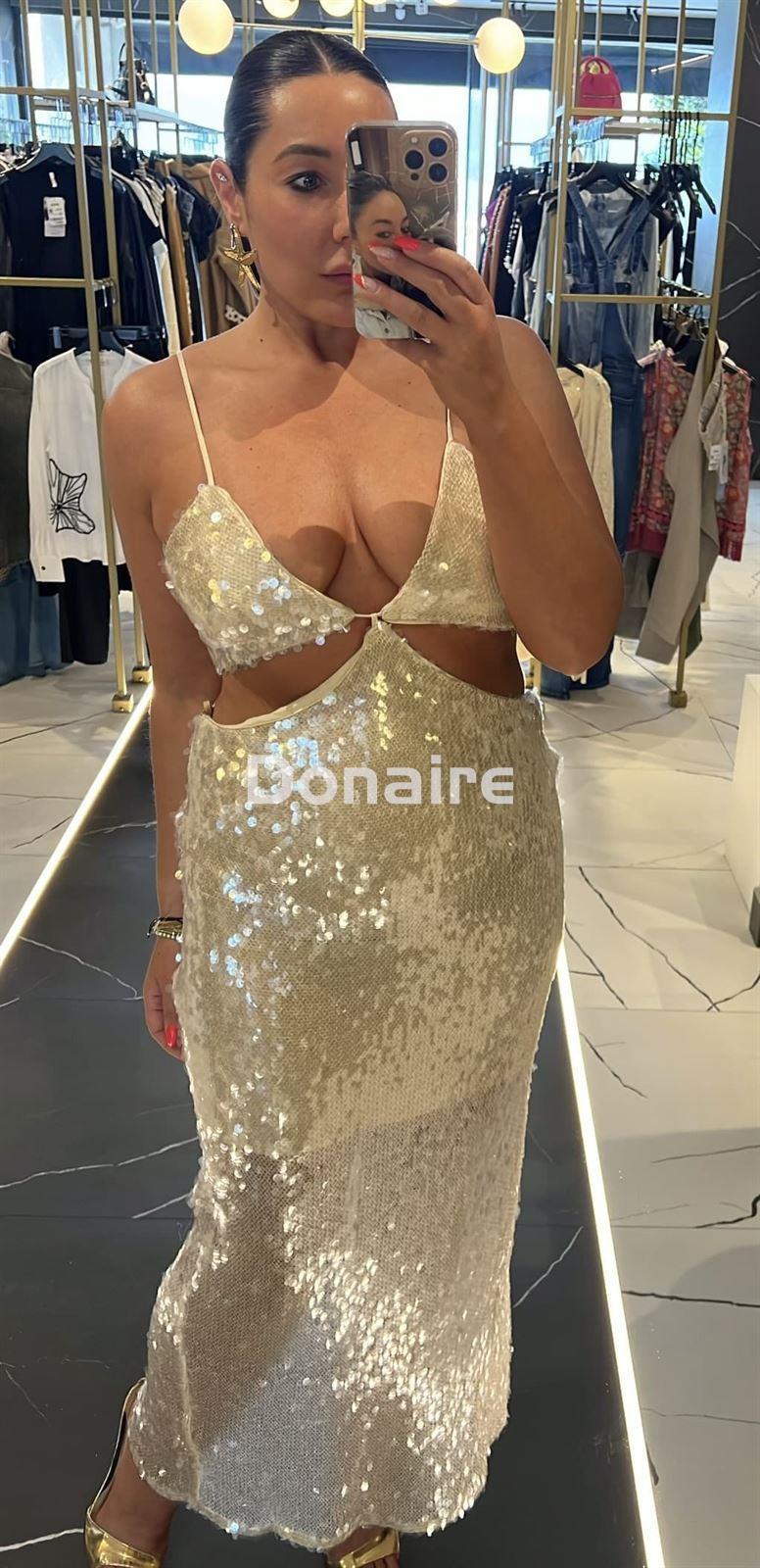 Vestido lentejuelas cut out OPEN - Imagen 3
