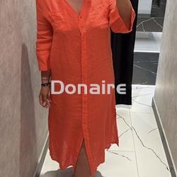 Vestido lino coral neón WNT - Imagen 1