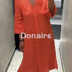 Vestido lino coral neón WNT - Imagen 2