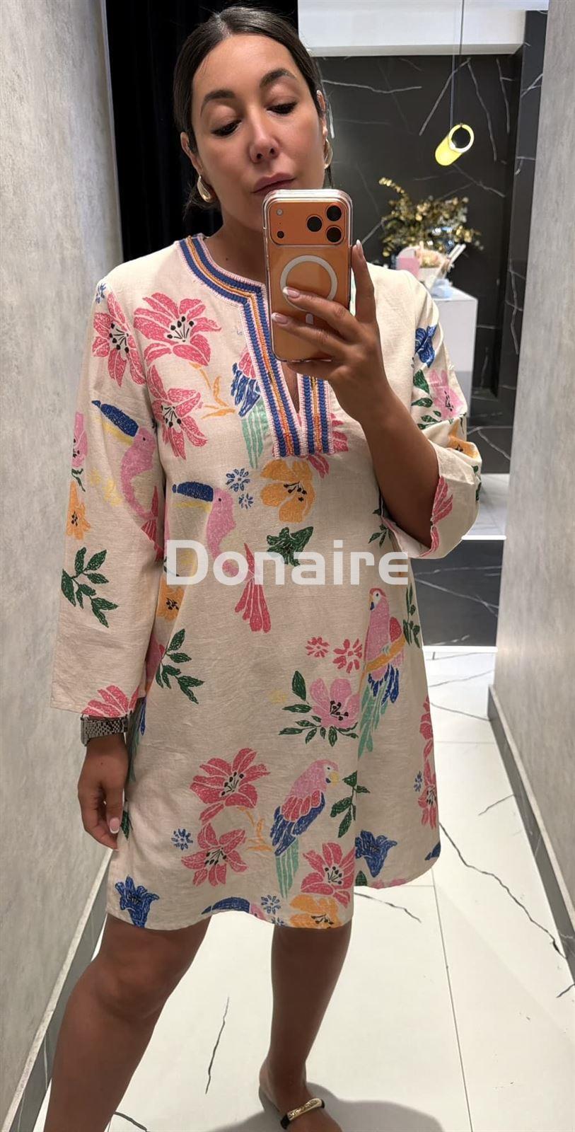 Vestido lino print multicolor Lola Casademunt - Imagen 2