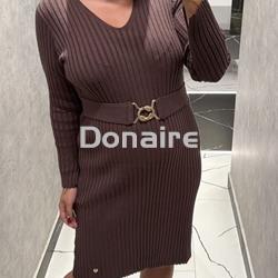 Vestido marrón punto de canalé Lolita - Imagen 1