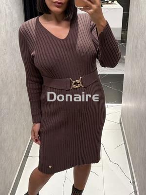 Vestido marrón punto de canalé Lolita - Imagen 1