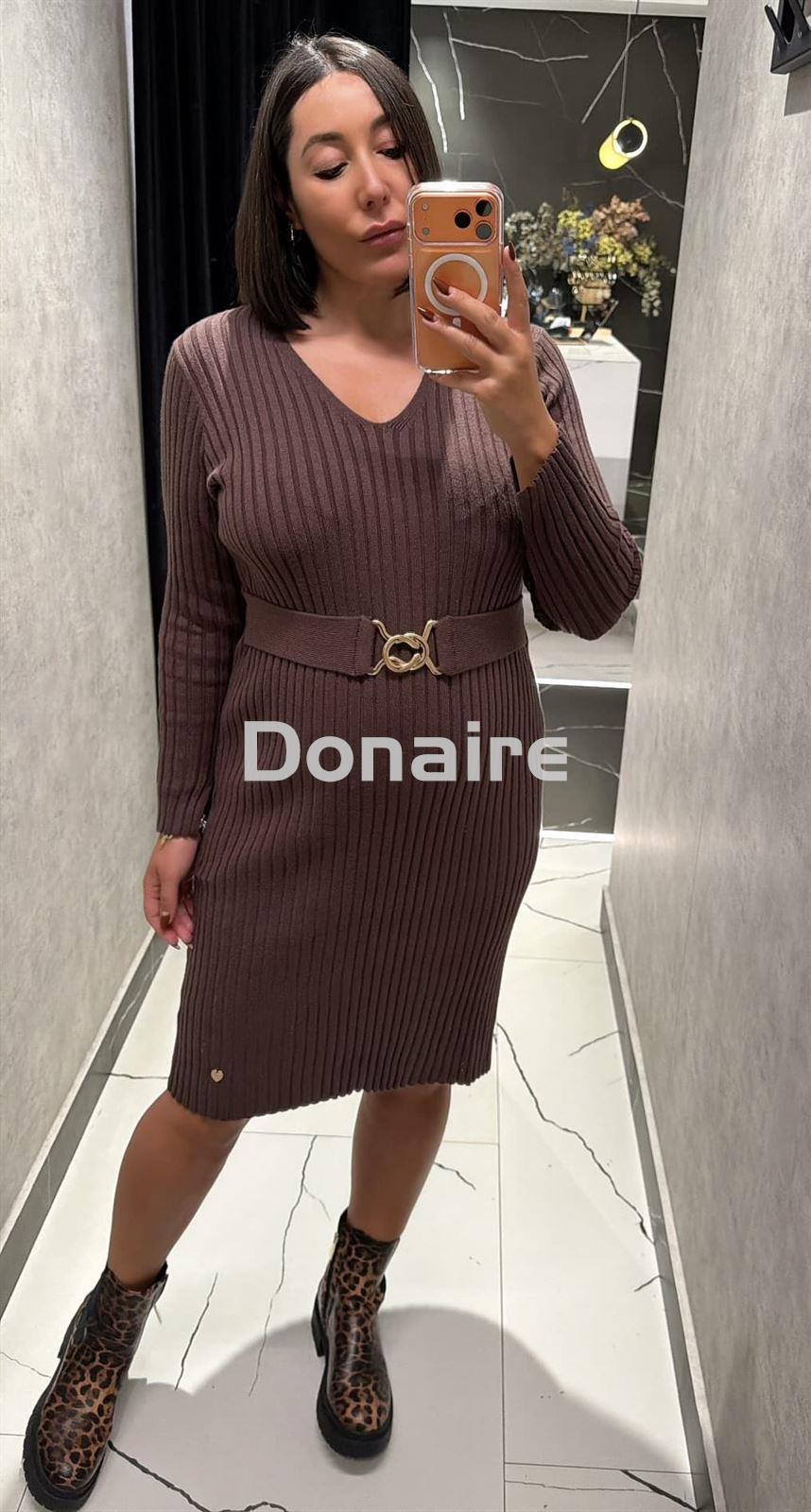 Vestido marrón punto de canalé Lolita - Imagen 2