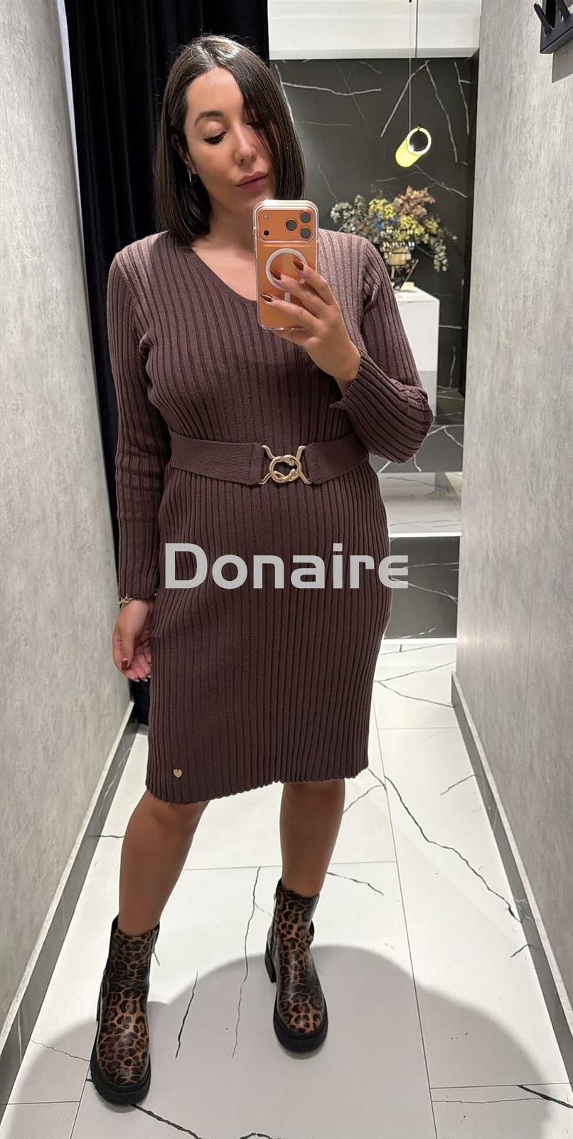 Vestido marrón punto de canalé Lolita - Imagen 3