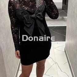 Vestido maxi lazada encaje y terciopelo Dixie - Imagen 1