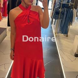 Vestido midi cuello halter cruzado Maite - Imagen 1