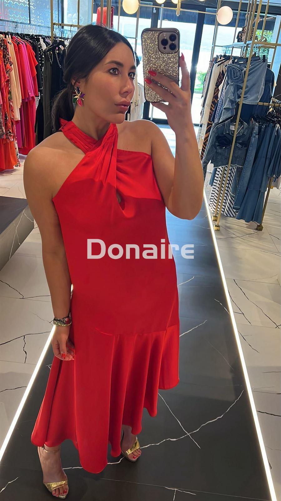 Vestido midi cuello halter cruzado Maite - Imagen 2