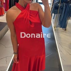 Vestido midi cuello halter cruzado Maite - Imagen 2