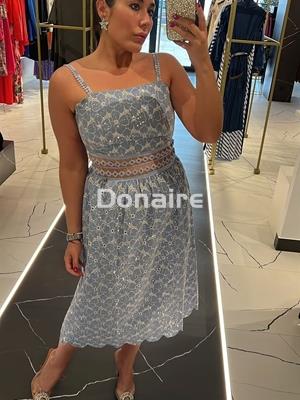 Vestido midi Goa Goa flores bordadas - Imagen 1