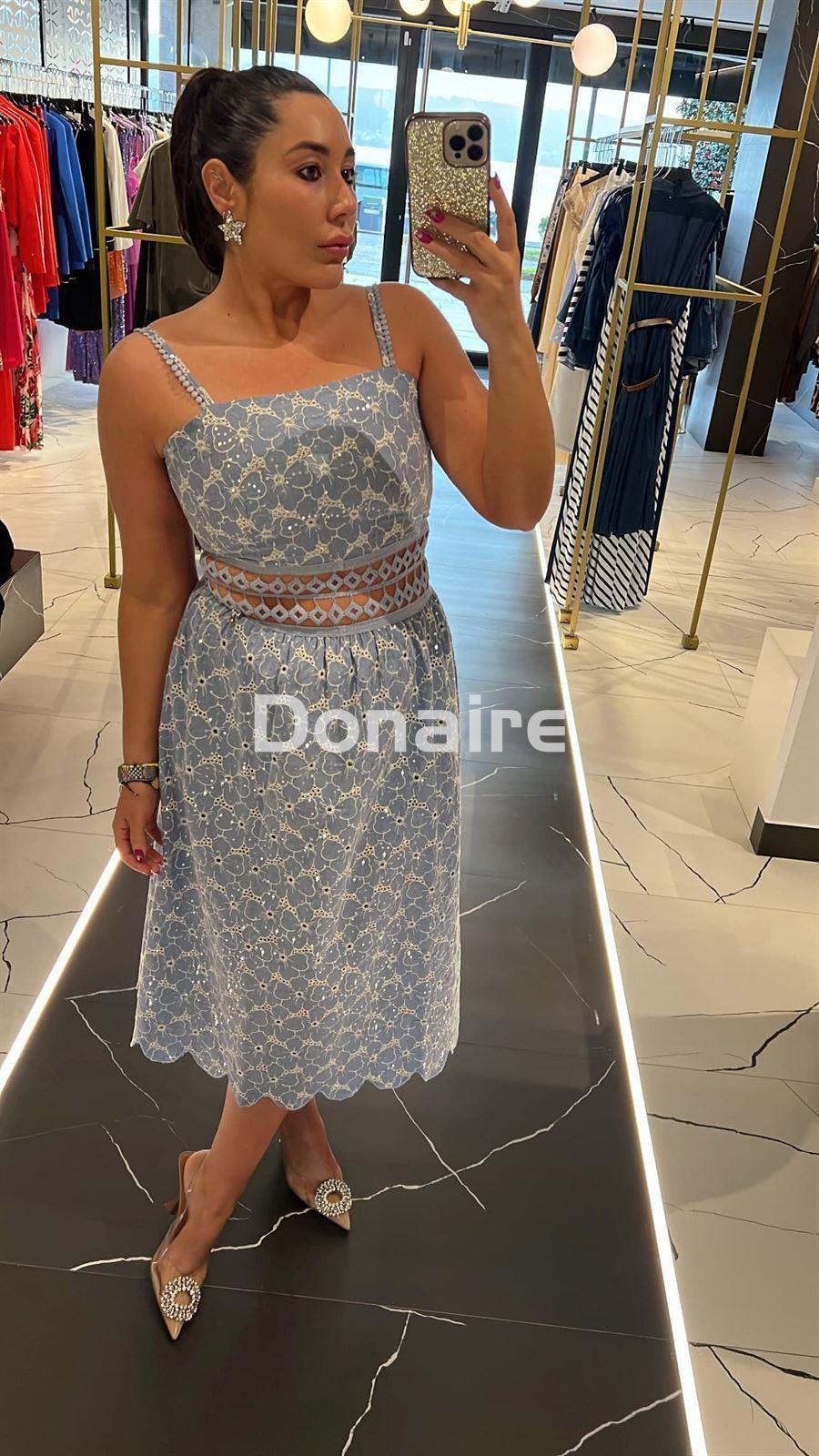 Vestido midi Goa Goa flores bordadas - Imagen 2