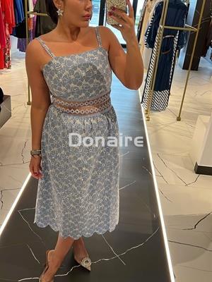 Vestido midi Goa Goa flores bordadas - Imagen 2