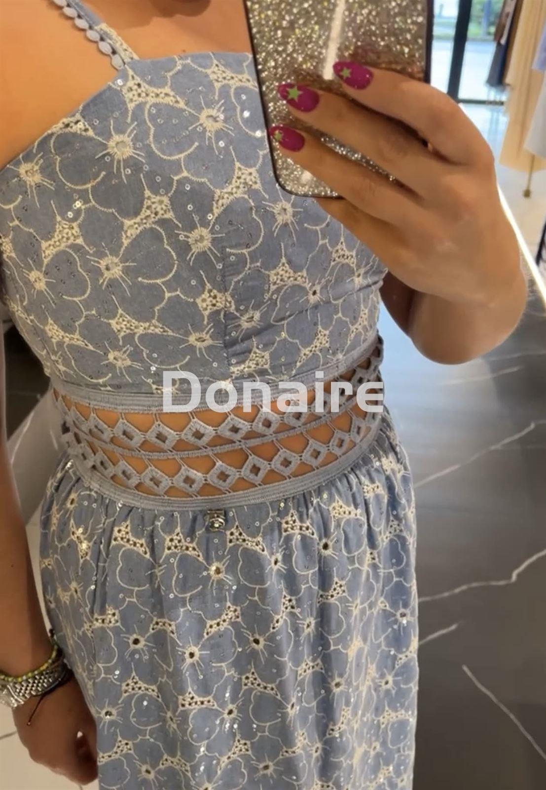 Vestido midi Goa Goa flores bordadas - Imagen 3