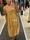 Vestido mostaza con bordado Goa Goa - Imagen 1