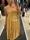 Vestido mostaza con bordado Goa Goa - Imagen 2