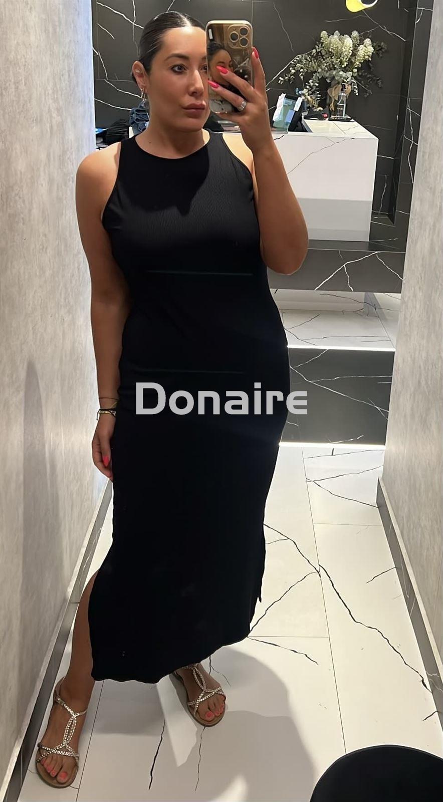 Vestido negro algodón de canalé Lez a Lez - Imagen 3