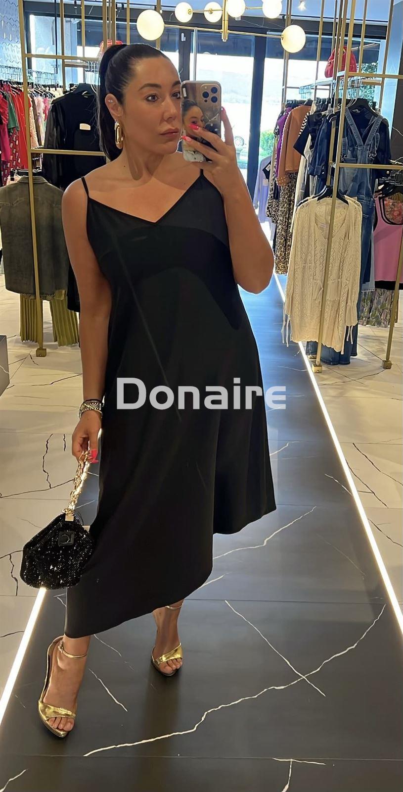 Vestido negro bajo asimétrico Lez a Lez - Imagen 1