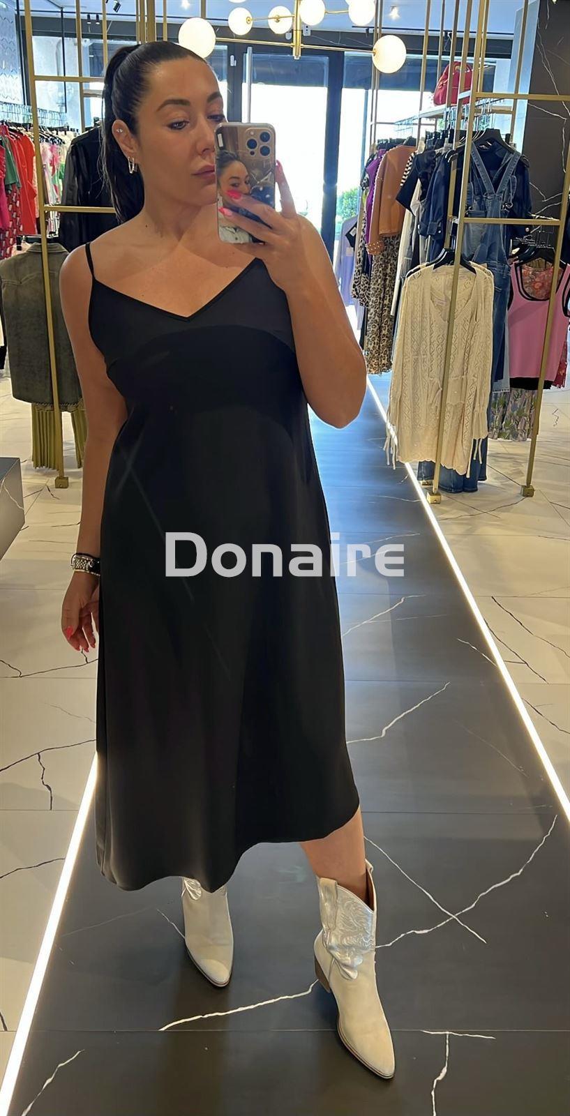 Vestido negro bajo asimétrico Lez a Lez - Imagen 3