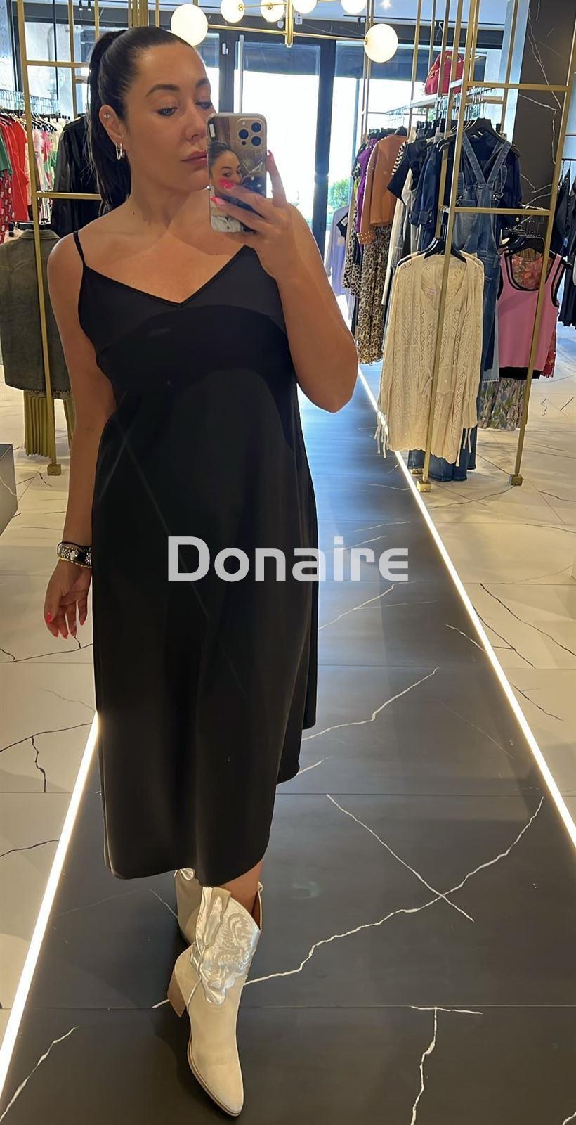 Vestido negro bajo asimétrico Lez a Lez - Imagen 4