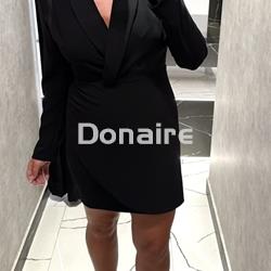 Vestido negro cuello smoking Koralline - Imagen 1