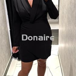 Vestido negro cuello smoking Koralline - Imagen 2