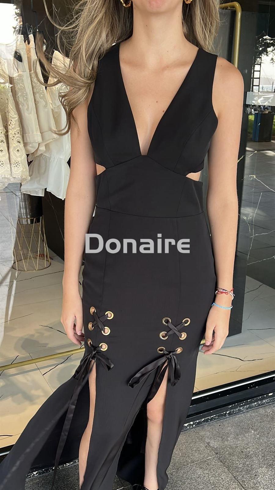 Vestido negro largo cut out Trash and Luxury - Imagen 1