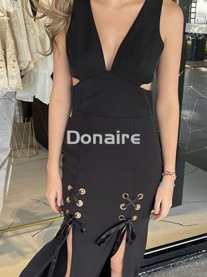 Vestido negro largo cut out Trash and Luxury - Imagen 1