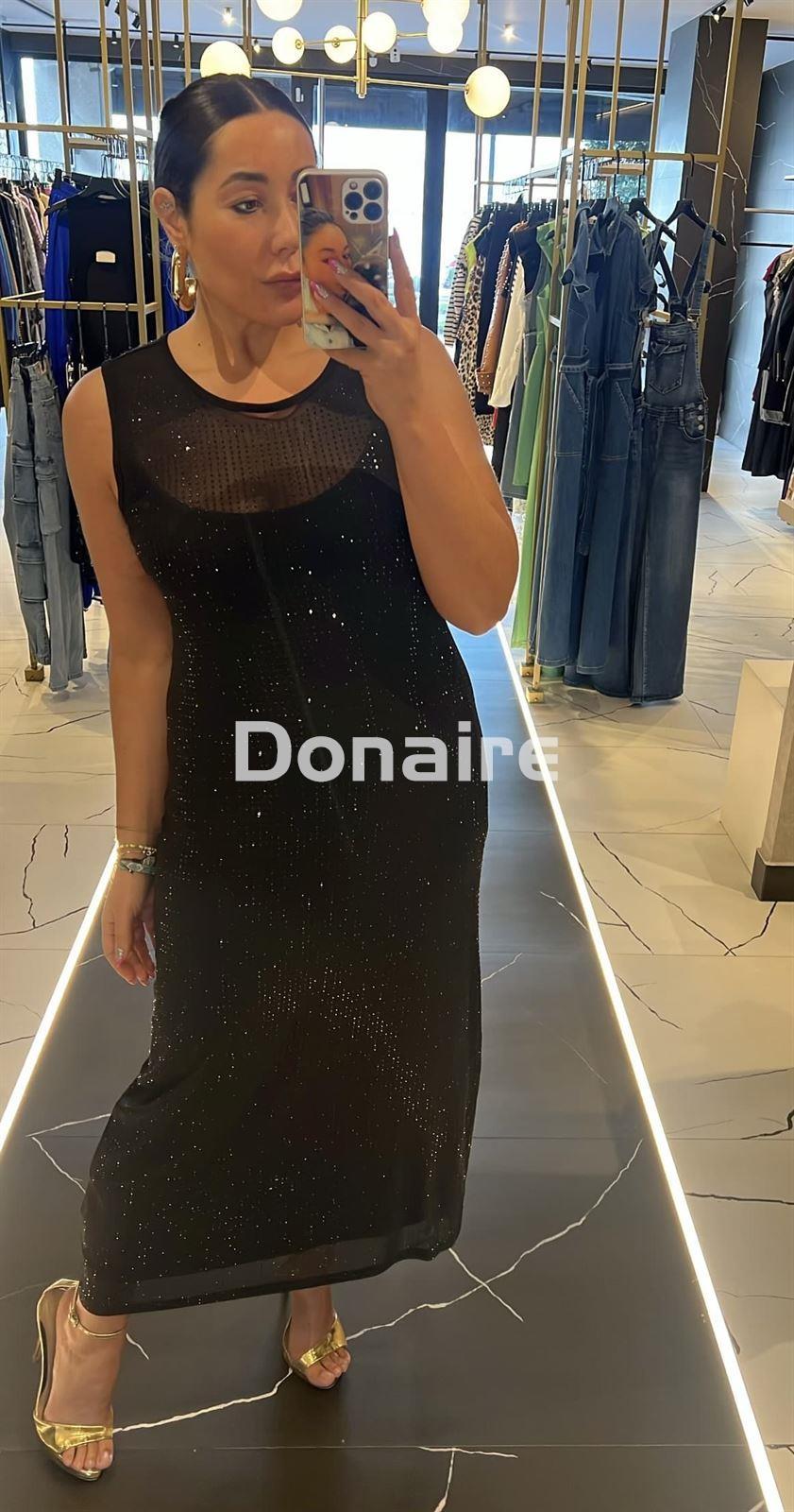 Vestido negro largo strass Lola Casademunt - Imagen 1