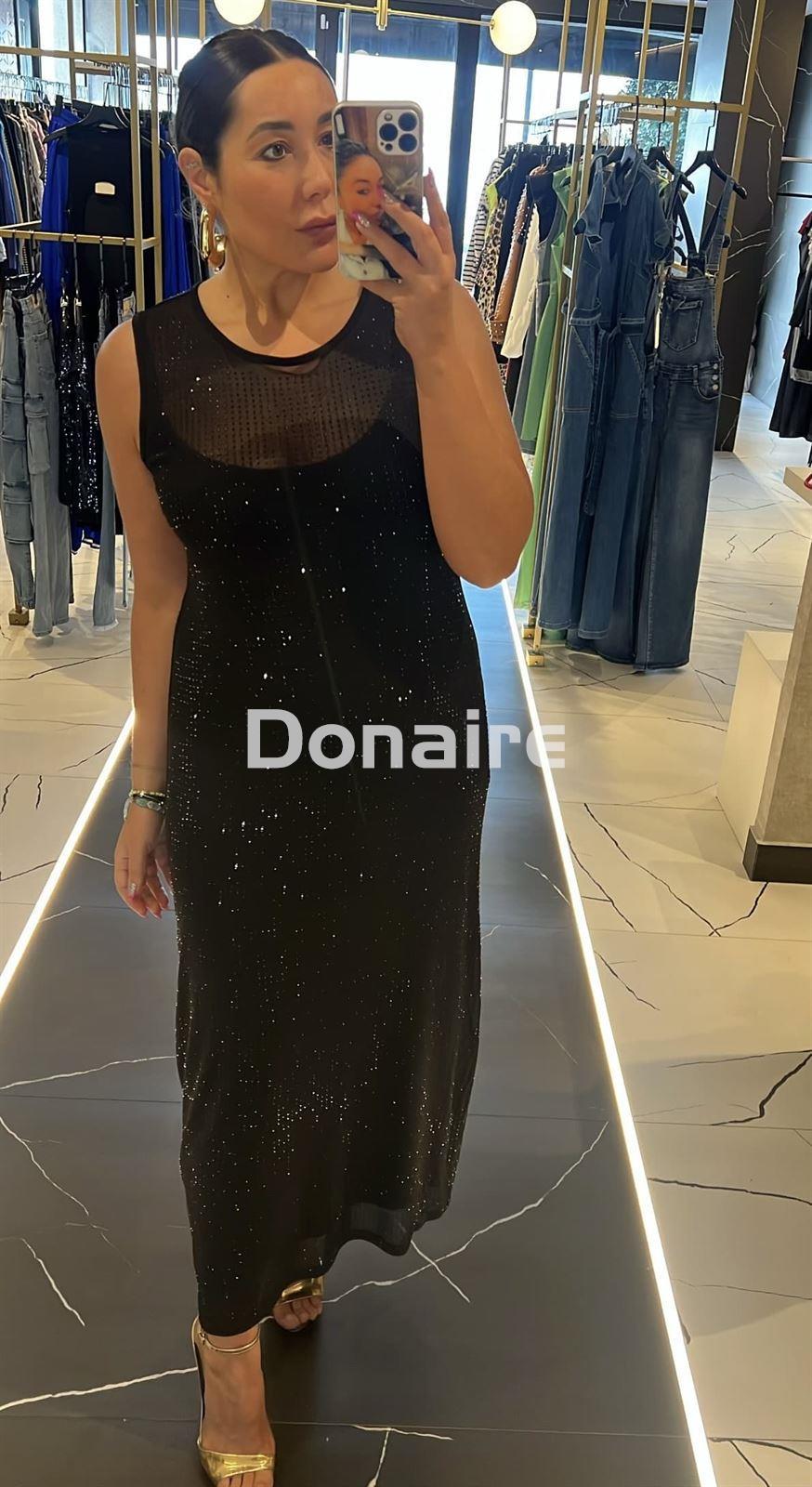 Vestido negro largo strass Lola Casademunt - Imagen 2