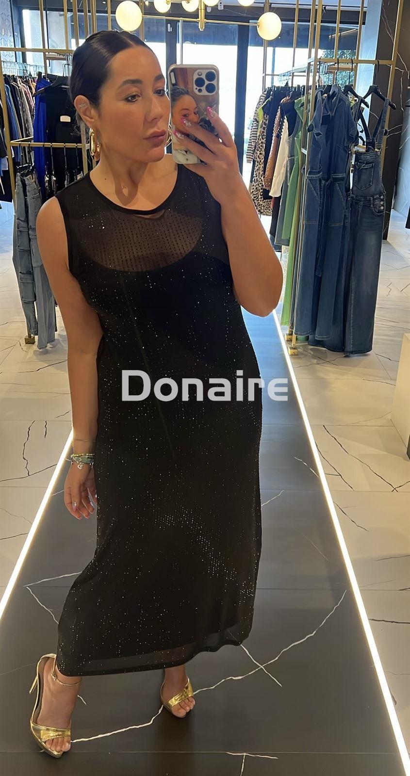 Vestido negro largo strass Lola Casademunt - Imagen 3