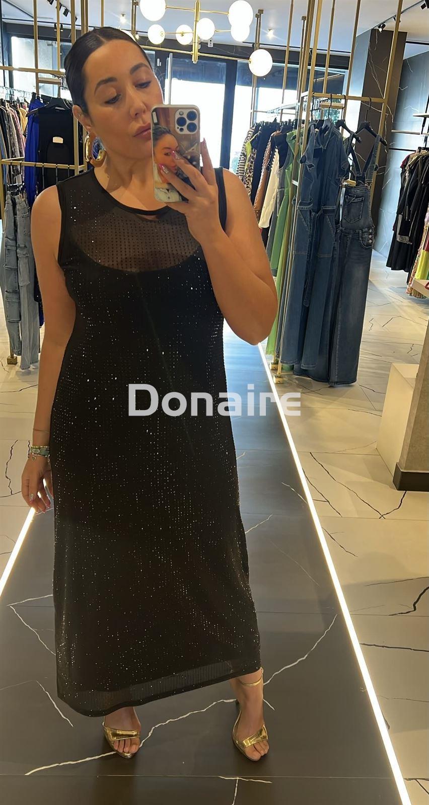 Vestido negro largo strass Lola Casademunt - Imagen 4