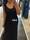 Vestido negro punto detalle arandelas doradas Maite - Imagen 2