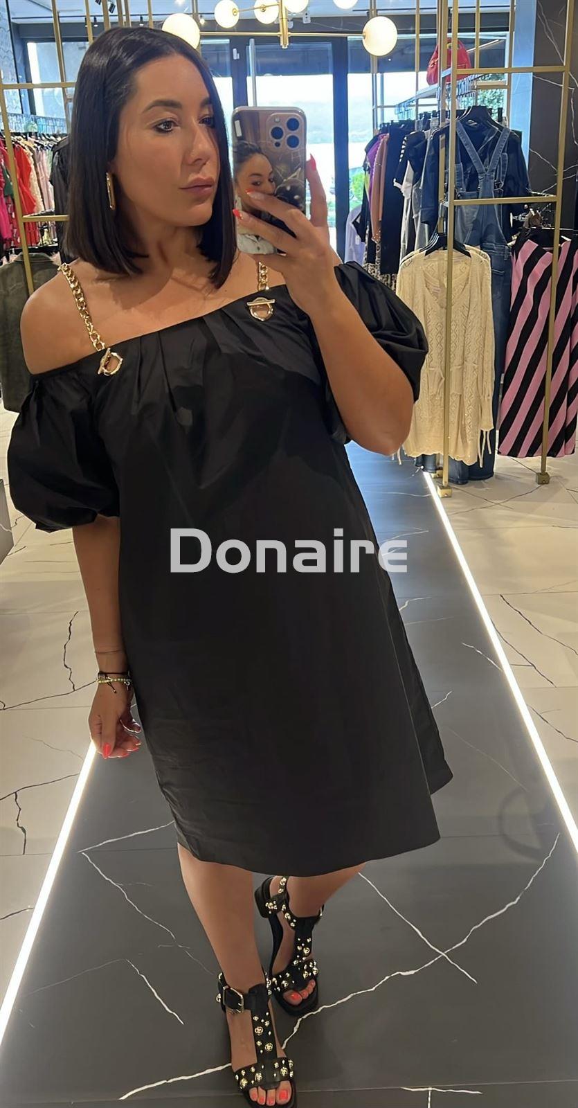 Vestido negro tirantes cadena Lola Casademunt - Imagen 3