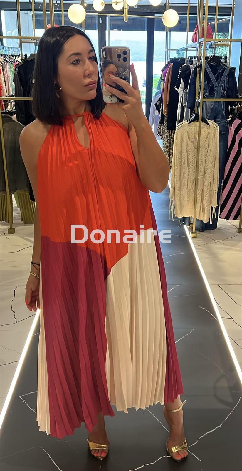 Vestido plisado tricolor Maite - Imagen 1