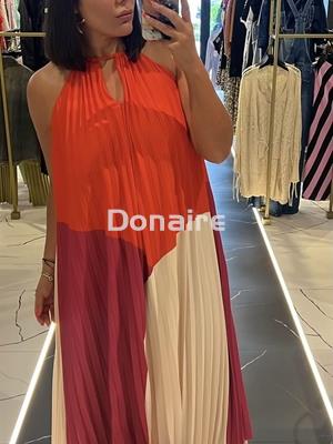 Vestido plisado tricolor Maite - Imagen 1