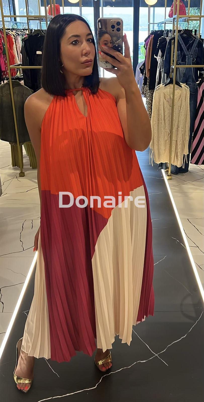 Vestido plisado tricolor Maite - Imagen 2