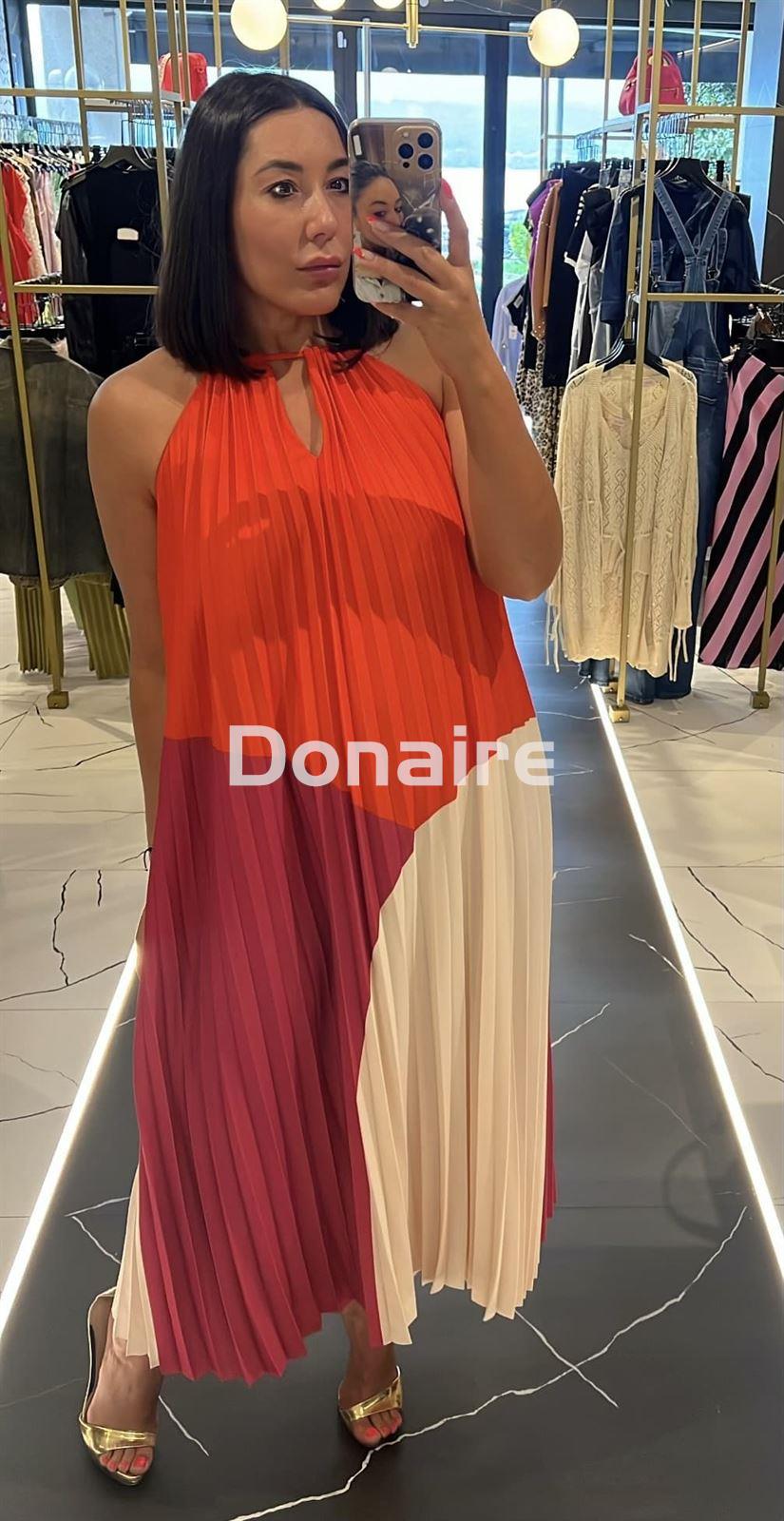 Vestido plisado tricolor Maite - Imagen 3