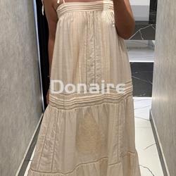 Vestido plisados y calados crudo NKN - Imagen 2