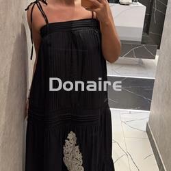 Vestido plisados y calados negro NKN - Imagen 2