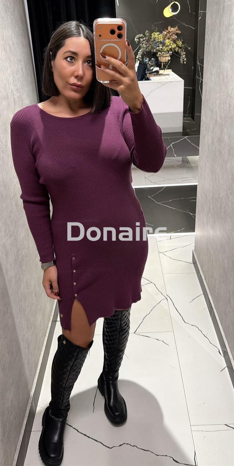 Vestido punto de canalé buganvilla Lolita - Imagen 3