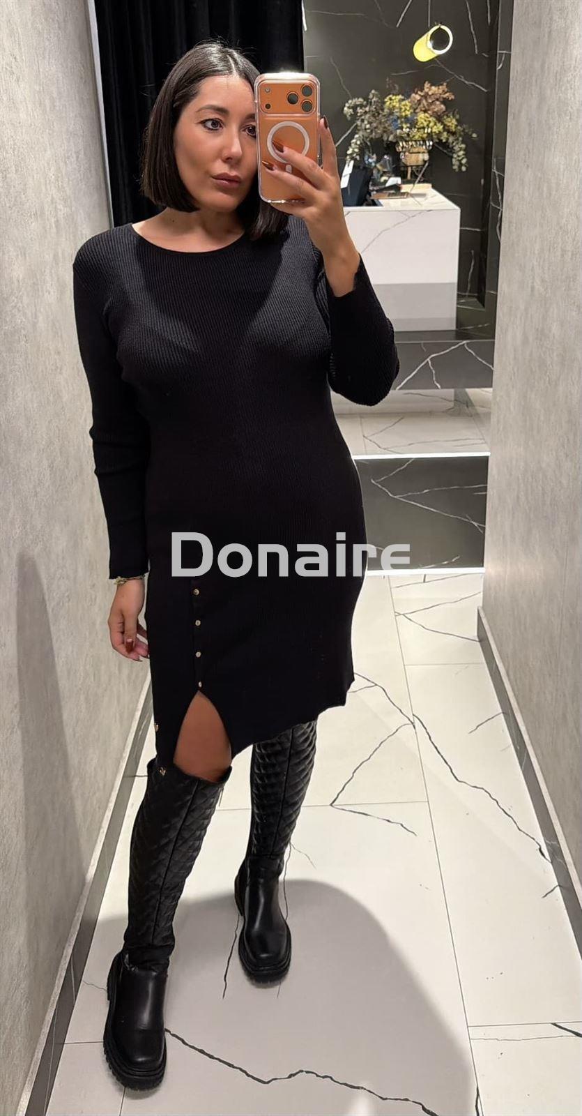 Vestido punto de canalé negro Lolita - Imagen 1