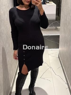 Vestido punto de canalé negro Lolita - Imagen 1