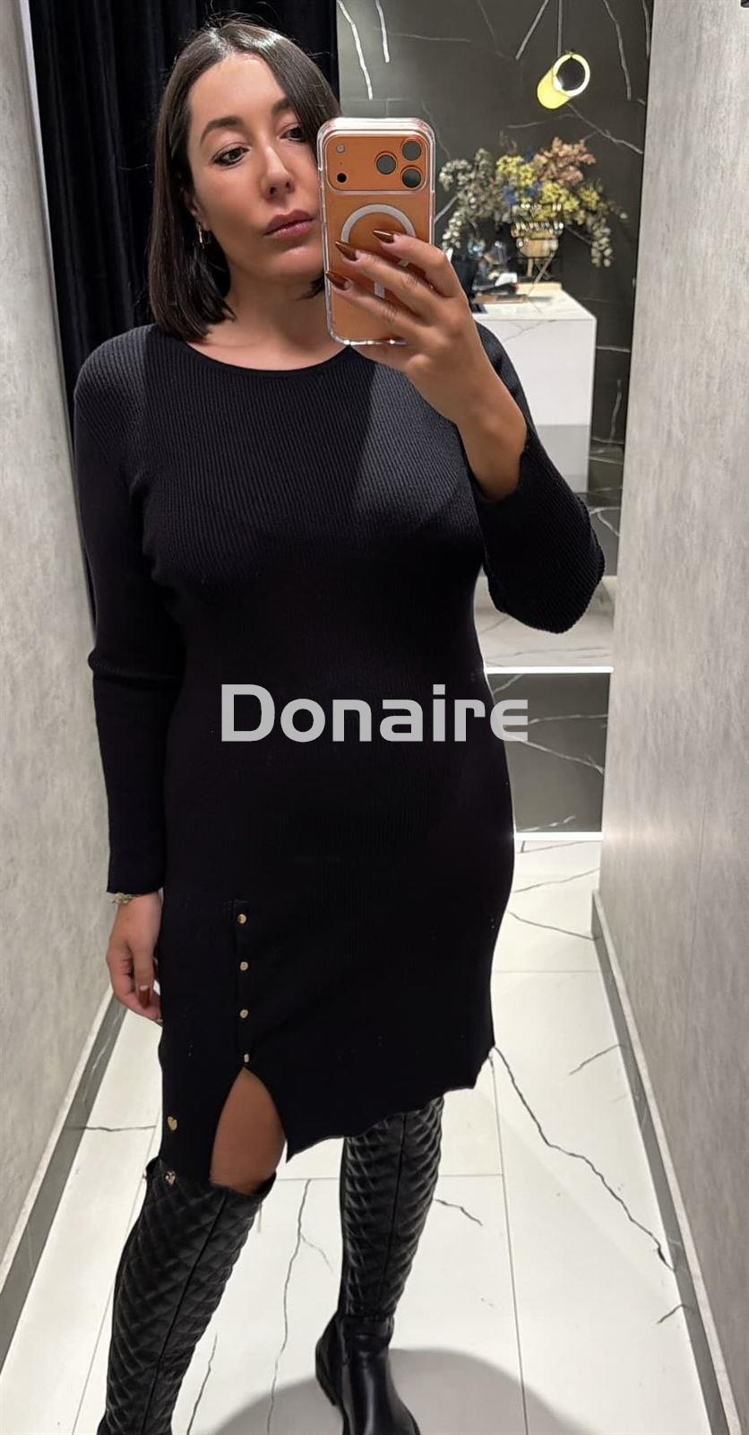 Vestido punto de canalé negro Lolita - Imagen 2