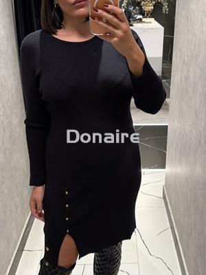 Vestido punto de canalé negro Lolita - Imagen 2