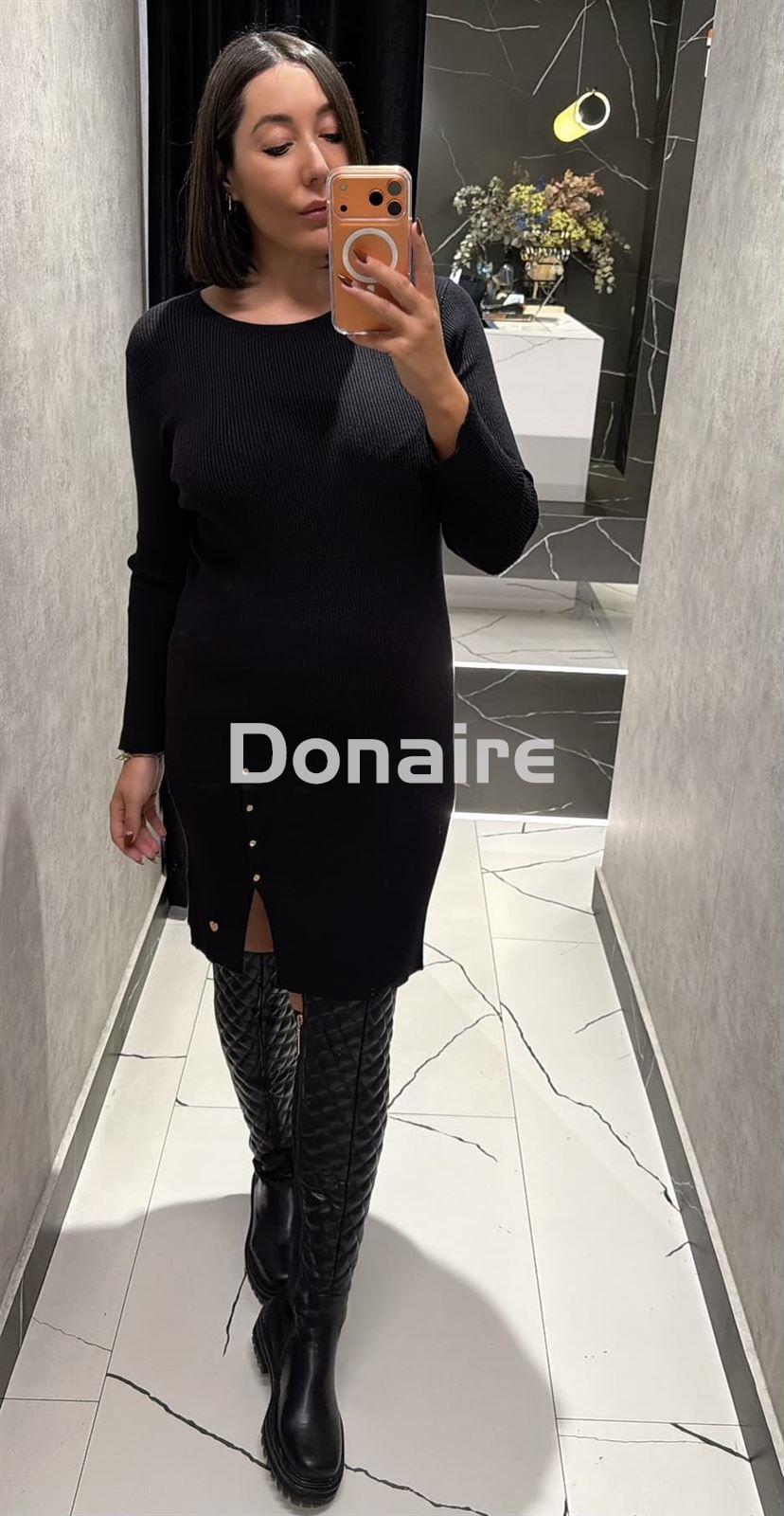 Vestido punto de canalé negro Lolita - Imagen 3